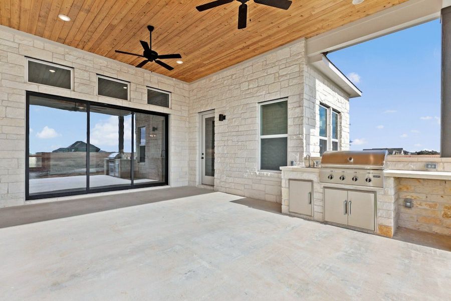 Exterior details and patio area of a home in Leander Estates, Leander (Image 4). Exterior details and patio area of a home in Leander Estates, Leander (Image 4).