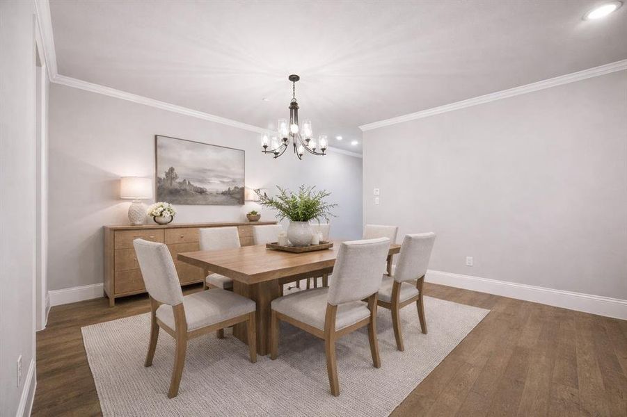 Large, open dining area. Great for entertaining.