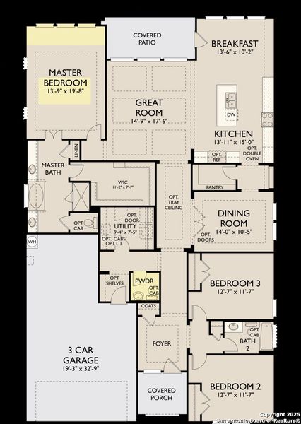 2D floor plan layout of this home in The Heritage at Saddlebrook Ranch 70's, Schertz, TX (Image 5). 2D floor plan layout of this home in The Heritage at Saddlebrook Ranch 70's, Schertz, TX (Image 5).