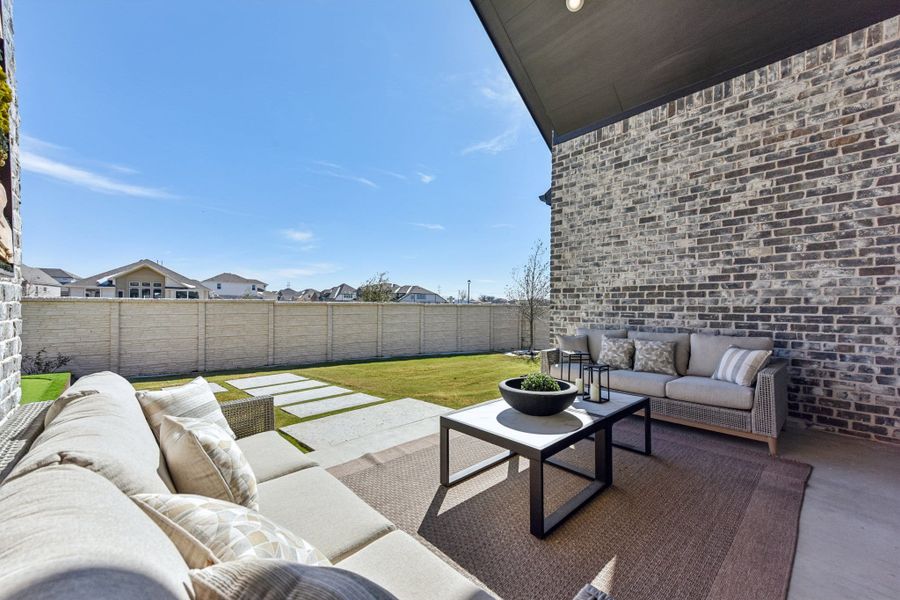 Exterior details and patio area of a home in The Grove at Blackhawk, Pflugerville (Image 29). Exterior details and patio area of a home in The Grove at Blackhawk, Pflugerville (Image 29).