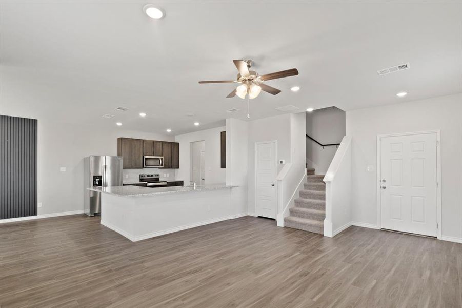 Furnished interior view inside a new home in Retreat at Fossil Creek, Fort Worth (Image 6). Furnished interior view inside a new home in Retreat at Fossil Creek, Fort Worth (Image 6).