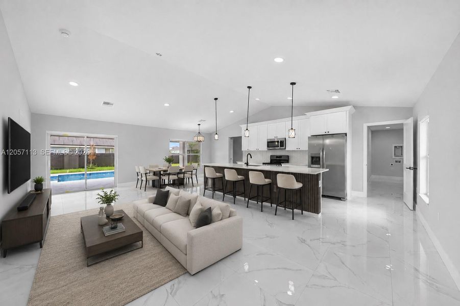 Furnished interior view inside a new home in , Cape Coral (Image 5). Furnished interior view inside a new home in , Cape Coral (Image 5).