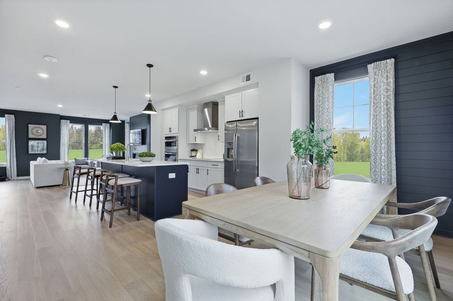 Dining Area, Kitchen and Family Room Dining Area, Kitchen and Family Room