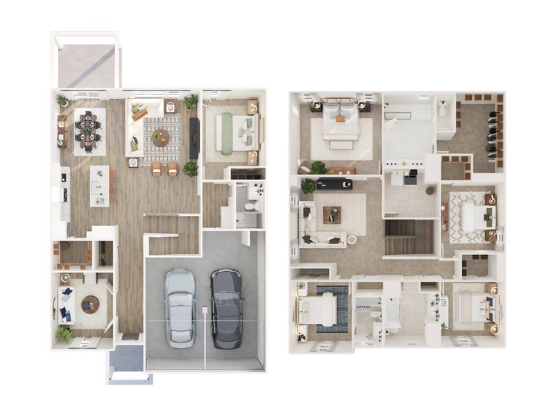 2D floor plan layout for the Johnson by Meritage Homes in Mission Hills, La Vergne, TN (Image 4).
