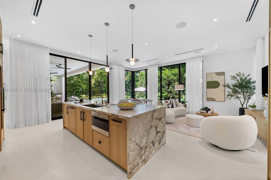 Furnished interior view inside a new home in , Miami (Image 76).