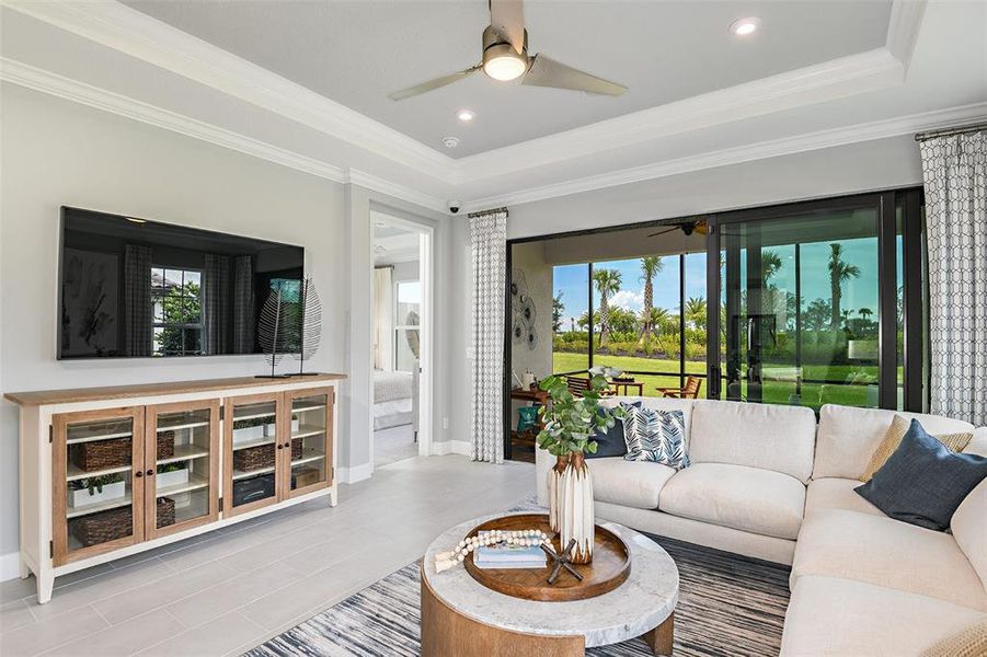 Furnished interior view inside a new home in Esplanade at Wellen Park, Englewood (Image 11).