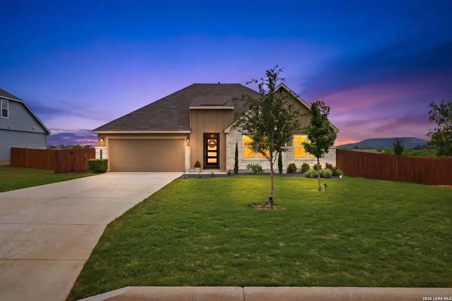 Front exterior of a new home in Copper Canyon, Bulverde, TX, highlighting curb appeal (Image 23).