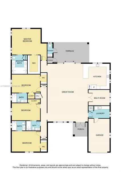 2D floor plan layout of this home in , South Miami, FL (Image 3).