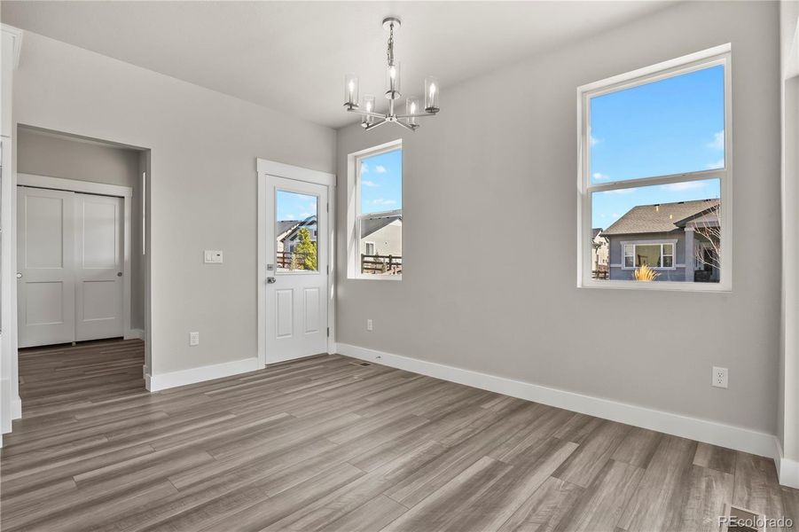 Separate dining area with walk-out access to the backyard