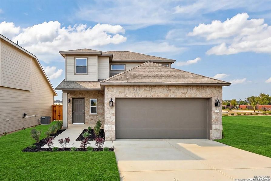 Front exterior of a new home in Garden Grove, San Antonio, TX, highlighting curb appeal (Image 23).