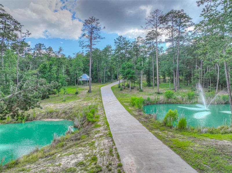 Both ponds as you come up the property with the concrete driveway in the middle Both ponds as you come up the property with the concrete driveway in the middle