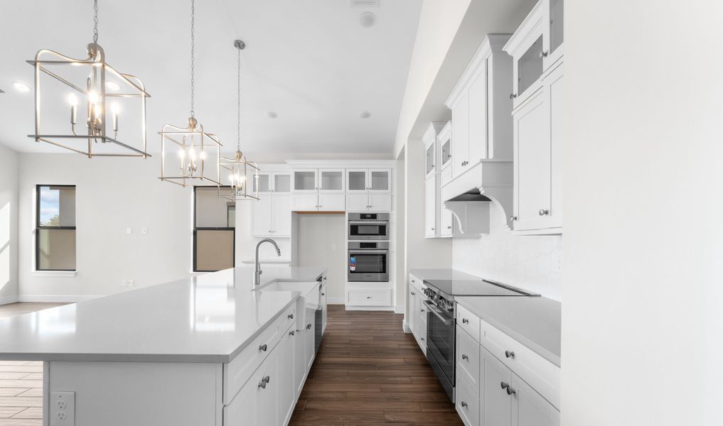 Kitchen with white cabinets