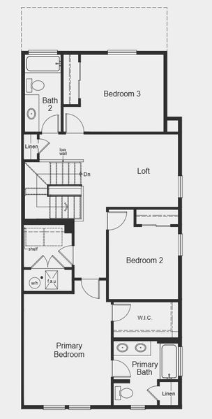 2D floor plan layout for the Plan 1755 by KB Home in The Nest Villas at Canyon Creek, Erie, CO (Image 6).