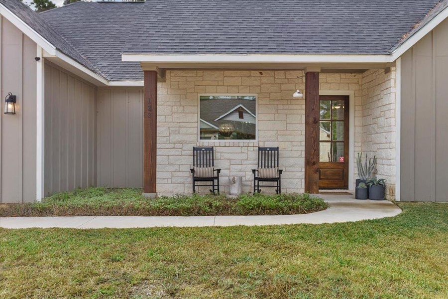 Front exterior of a new home in , Bastrop, TX, highlighting curb appeal (Image 20). Front exterior of a new home in , Bastrop, TX, highlighting curb appeal (Image 20).