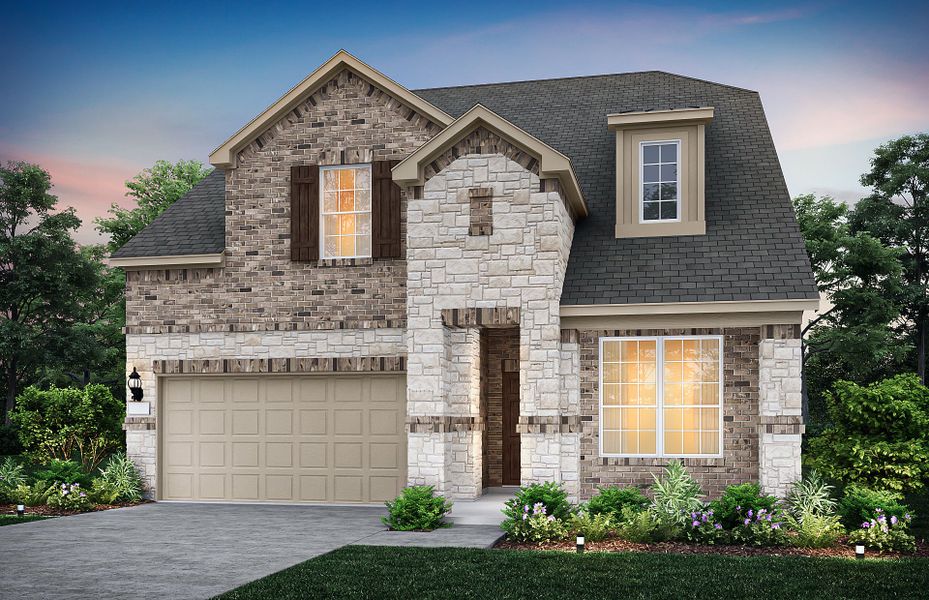 Front exterior of a new home in Wilson Creek Meadows, Celina, TX, highlighting curb appeal (Image 1). Front exterior of a new home in Wilson Creek Meadows, Celina, TX, highlighting curb appeal (Image 1).