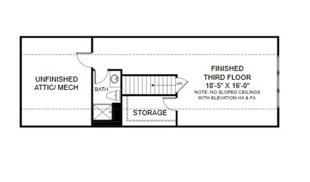 2D floor plan layout for the Latham by HHHunt Homes LLC in The Summit at Morgan Ridge, Chapel Hill, NC (Image 11).
