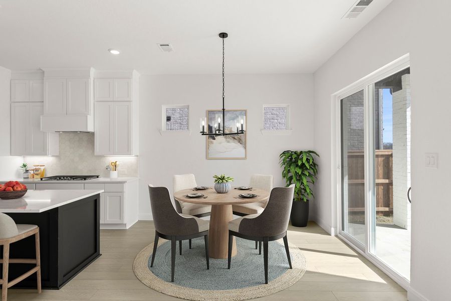 Furnished interior view inside a new home in Lily Creek at Sutton Fields, Aubrey (Image 11). Furnished interior view inside a new home in Lily Creek at Sutton Fields, Aubrey (Image 11).