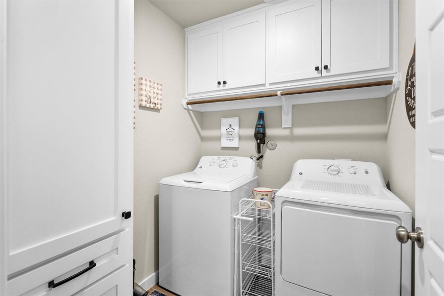 Hello Laundry Room!!! Washer and Dryer stay. And look at all these cabinets the Seller's had installed to make a place for everything you need and help the space operate most efficiently. Hello Laundry Room!!! Washer and Dryer stay. And look at all these cabinets the Seller's had installed to make a place for everything you need and help the space operate most efficiently.