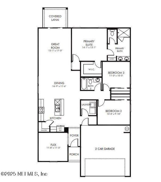 2D floor plan layout of this home in Lakes at Bella Lago - Signature Series, Green Cove Springs, FL (Image 3).