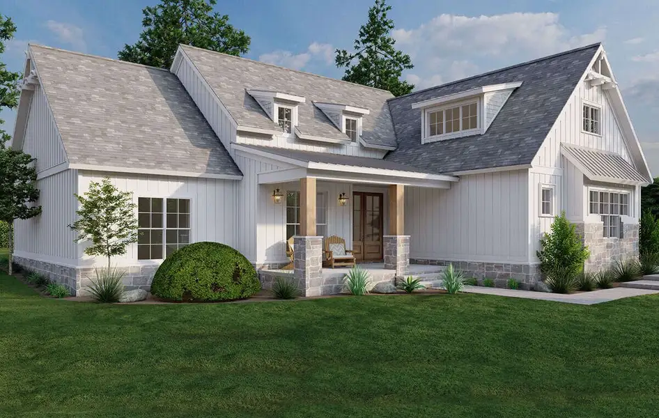 Representative exterior photo of a completed home built from the Slade by Zeal Home Builders in Oak Water Ranch, Granbury, TX (Image 2). Representative exterior photo of a completed home built from the Slade by Zeal Home Builders in Oak Water Ranch, Granbury, TX (Image 2).