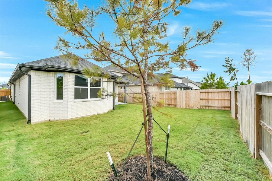Exterior details and patio area of a home in Evergreen 40', Conroe (Image 3).