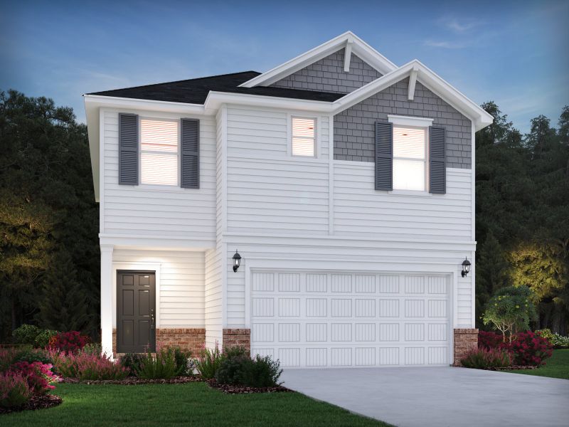 Representative exterior photo of a completed home built from the Dallas by Meritage Homes in Creek Ridge - Heritage Collection, Spartanburg, SC (Image 15). Representative exterior photo of a completed home built from the Dallas by Meritage Homes in Creek Ridge - Heritage Collection, Spartanburg, SC (Image 15).