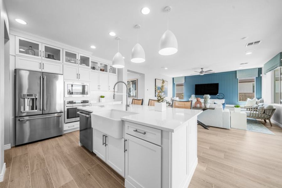 Representative furnished interior of a home built from the Sedona by Taylor Morrison in Ovation at Meridian 55+, Queen Creek (Image 14). Representative furnished interior of a home built from the Sedona by Taylor Morrison in Ovation at Meridian 55+, Queen Creek (Image 14).