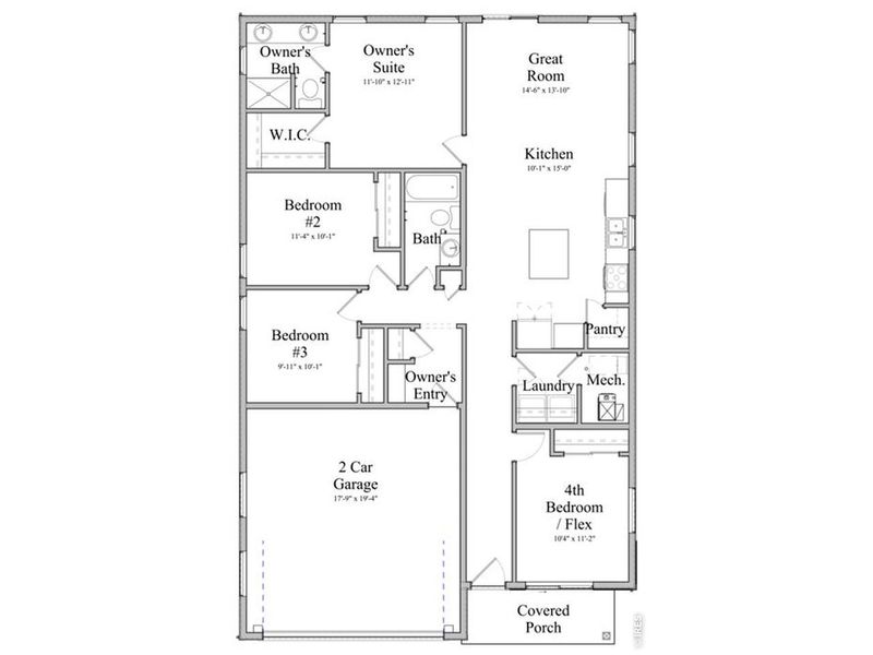 2D floor plan layout of this home in Union Colony West, Greeley, CO (Image 3).