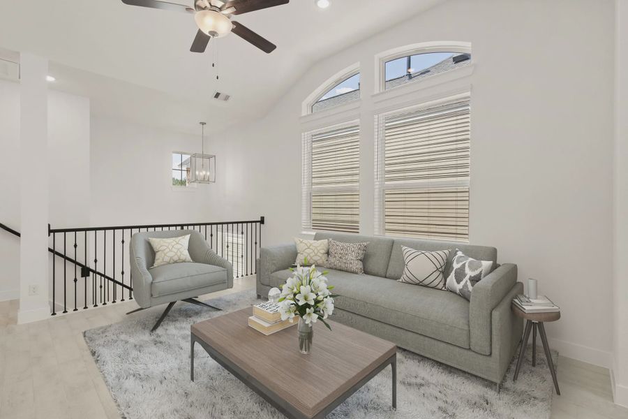 Representative furnished interior of a home built from the Margaux by Chesmar Homes in Meridiana Chateau, Manvel (Image 5).