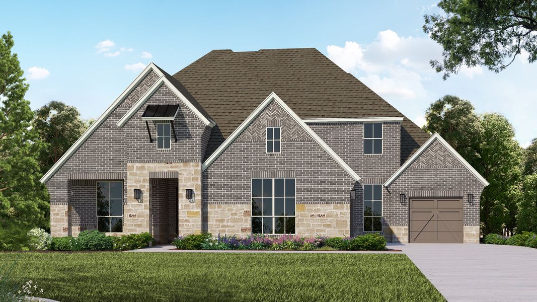 Plan 855 Elevation C with Stone