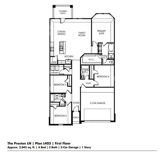 2D floor plan layout of this home in Southwinds, Baytown, TX (Image 4).