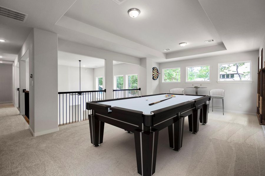 Furnished interior view inside a new home in The Woodlands Hills, Willis (Image 18). Furnished interior view inside a new home in The Woodlands Hills, Willis (Image 18).