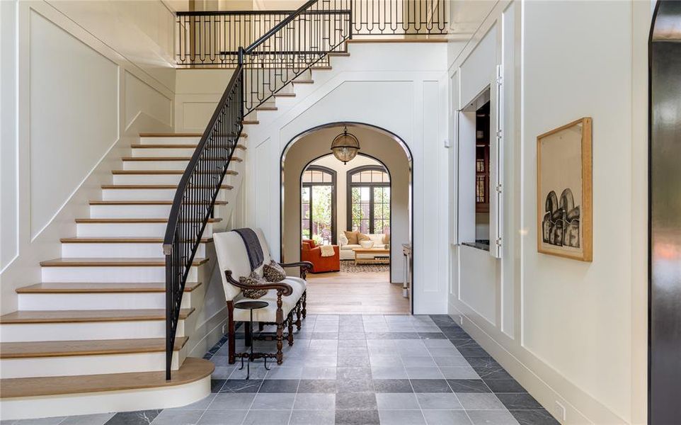 Italian Marble, Custom Iron Railing Italian Marble, Custom Iron Railing