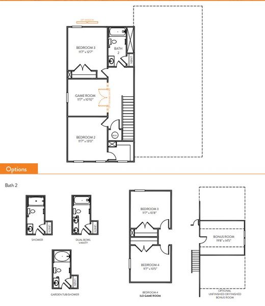 2D floor plan layout for the Devin by True Homes in Colvin Park, Rock Hill, SC (Image 3).