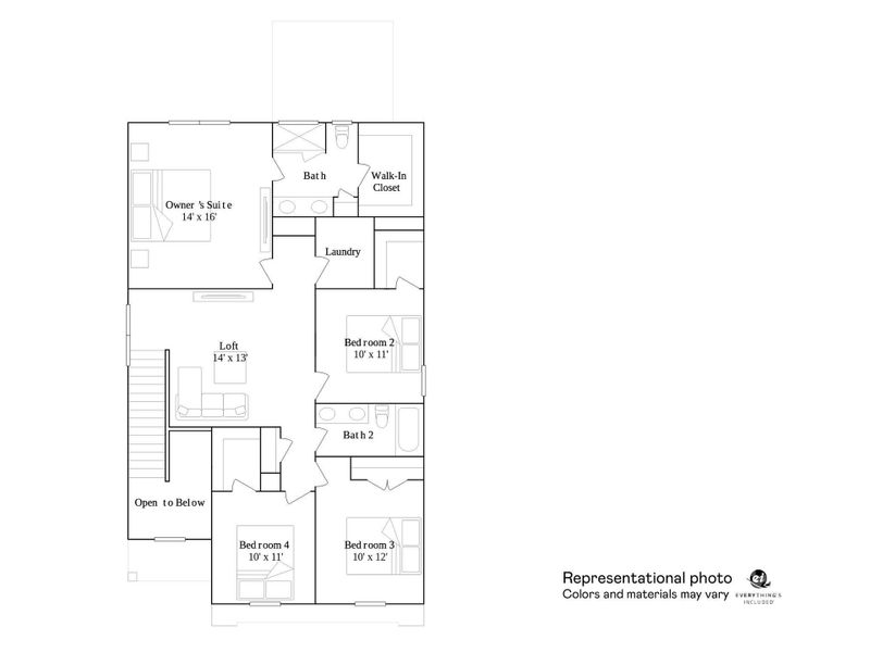 2D floor plan layout of this home in Redhawk, Belmont, NC (Image 3).