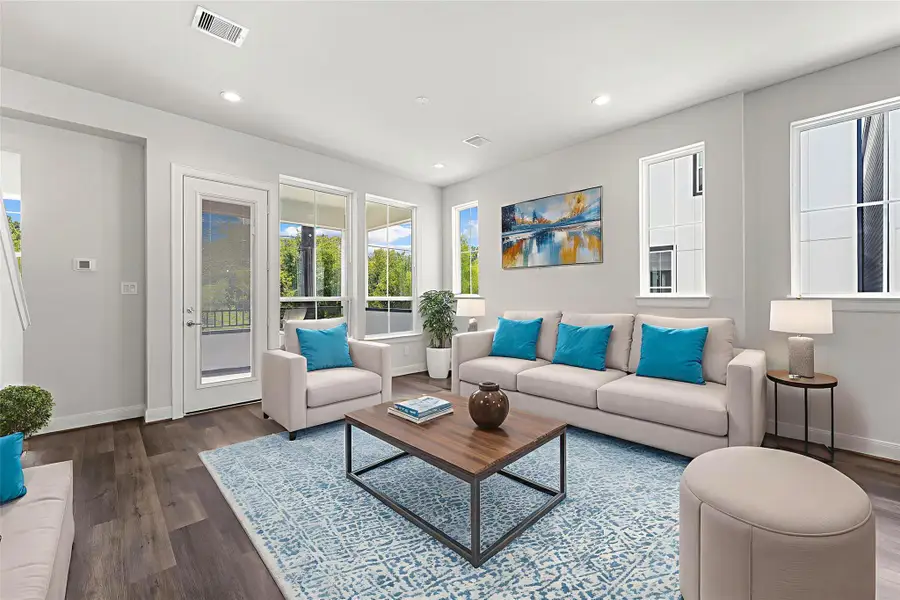 Furnished interior view inside a new home in The Corner At Buffalo Pointe, Houston (Image 2). Furnished interior view inside a new home in The Corner At Buffalo Pointe, Houston (Image 2).