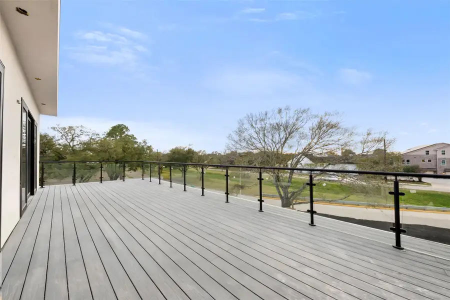 A view of the west side balcony looking south.