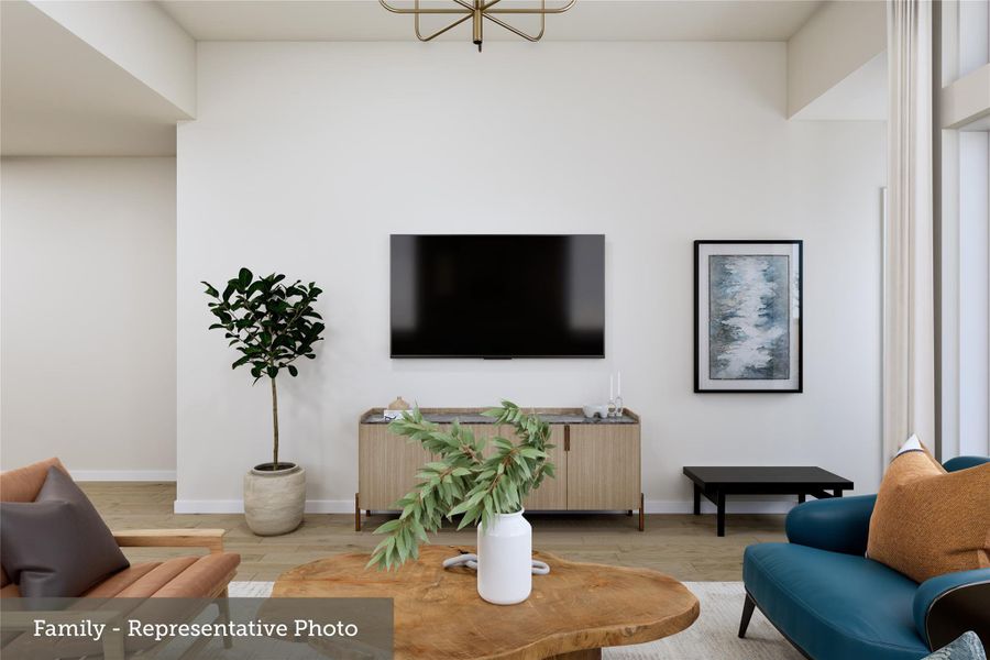 Furnished interior view inside a new home in The Highlands - Grove Collection, Porter (Image 5).