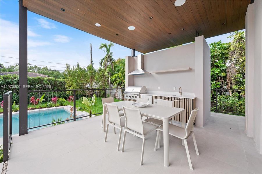 Exterior details and patio area of a home in , Miami (Image 2). Exterior details and patio area of a home in , Miami (Image 2).