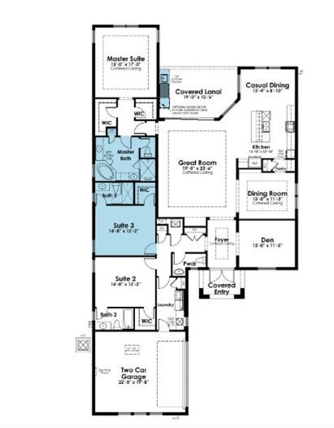 2D floor plan layout of this home in Cresswind Lakewood Ranch, Bradenton, FL (Image 4).