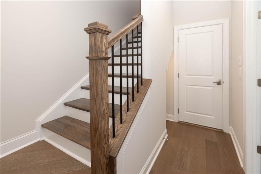 Stairs with extra storage nook- Image is of previously built Chamberlain