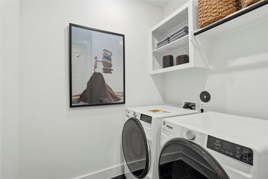Laundry room with custom, fitted cabinetry designed to maximize utility Laundry room with custom, fitted cabinetry designed to maximize utility