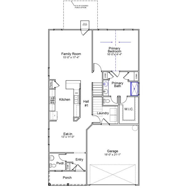 2D floor plan layout for the Monroe - Genesis Value Collection by Mungo Homes in Braxton Place, Moore, SC (Image 3).