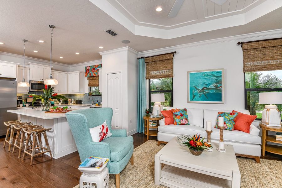 Representative furnished interior of a home built from the Crystal Sand 2 by Neal Communities in Vicenza, Venice (Image 12).