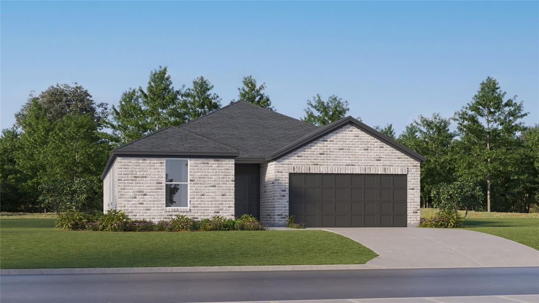 Front exterior of a new home in Cotton Brook, Hutto, TX, highlighting curb appeal (Image 20).
