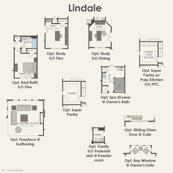 2D floor plan layout for the Lindale by Pulte Homes in Mission Hills, Garland, TX (Image 5).