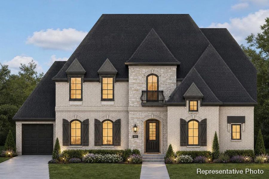 Representative exterior photo of a completed home built from the Downton Abbey - 3 Car Garage by Grand Homes in Heath Golf & Yacht Club, Heath, TX (Image 23). Representative exterior photo of a completed home built from the Downton Abbey - 3 Car Garage by Grand Homes in Heath Golf & Yacht Club, Heath, TX (Image 23).