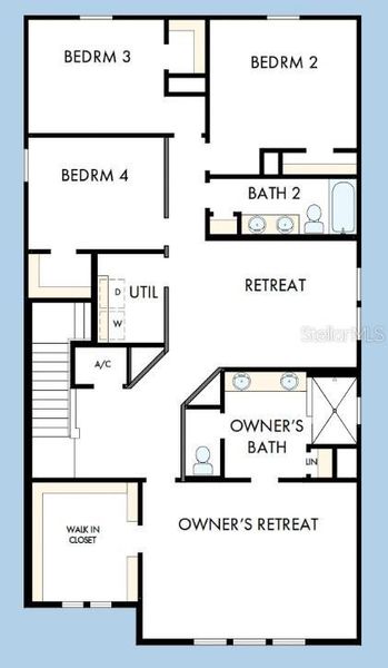 2D floor plan layout of this home in Persimmon Place – Garden Series, Wesley Chapel, FL (Image 3).
