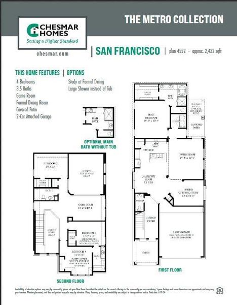 2D floor plan layout of this home in The Woodlands Hills, Willis, TX (Image 5).