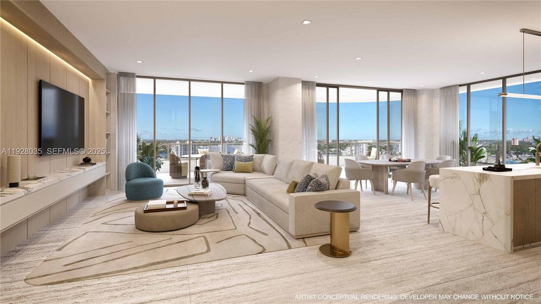 Furnished interior view inside a new home in , Fort Lauderdale (Image 9). Furnished interior view inside a new home in , Fort Lauderdale (Image 9).